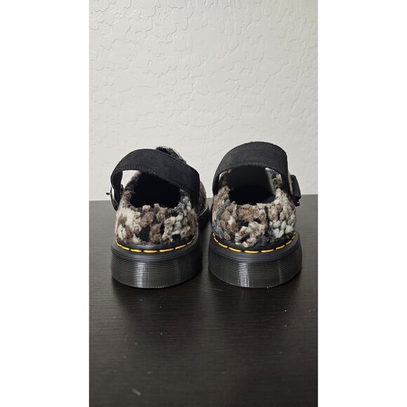 Dr Martens Isham Crochet Wool Suede Mules Black Beige Brown Mens Sz 10 - Picture 4 of 5